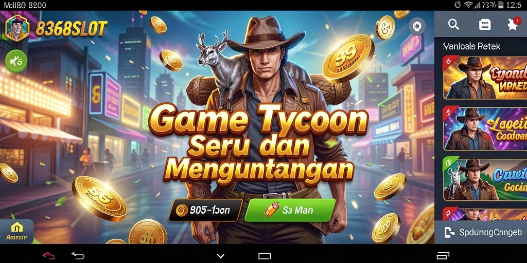 Screenshot 8368SLOT menampilkan aksi seru pengelolaan kasino Tycoon.