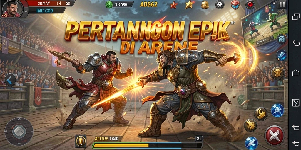 Screenshot ADG62 menunjukkan aksi bertarung yang intens dan grafis yang menakjubkan.