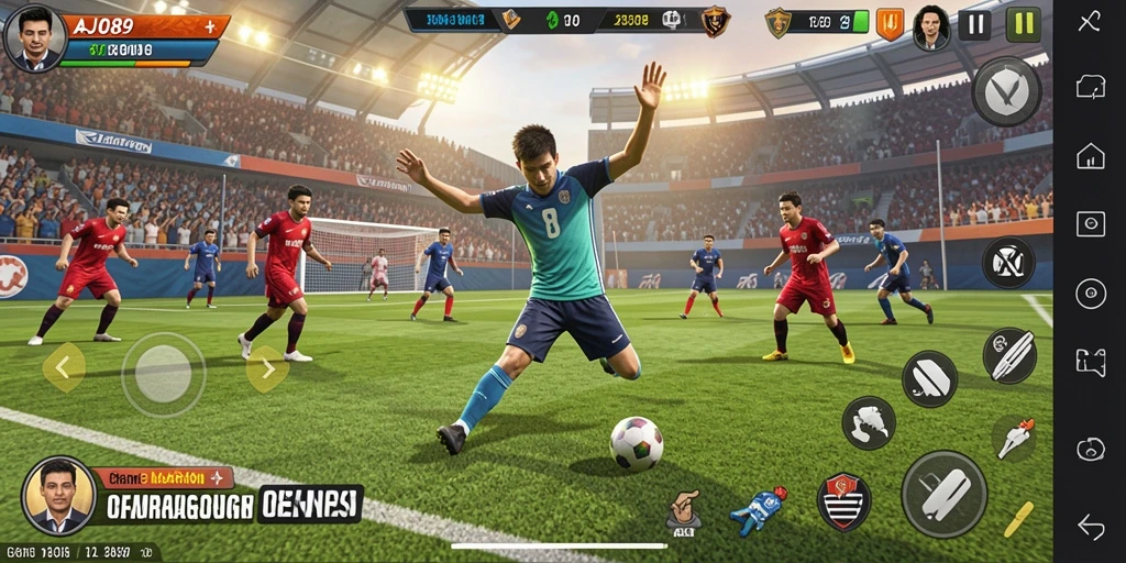 Tampilan gameplay seru dari AJO89 dalam mode olahraga kompetitif.
