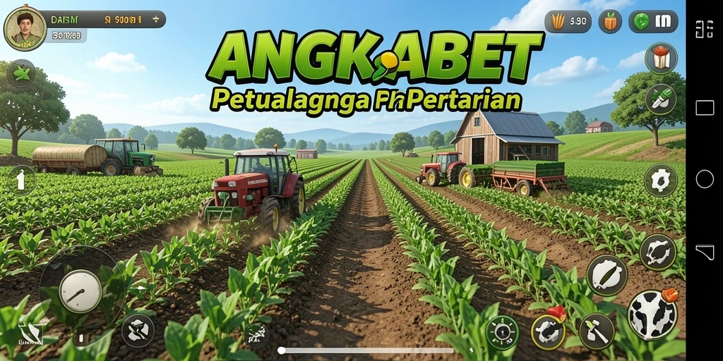 Screenshot gameplay ANGKABET yang menampilkan keseruan bertani.