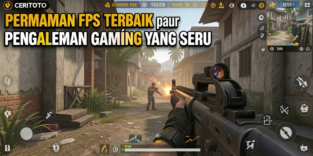 Screenshot gameplay CERITOTO menampilkan aksi tembak-menembak yang intens.