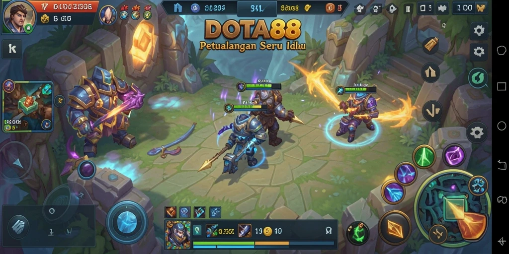 Tampilan gameplay DOTA88 yang seru dan penuh warna.