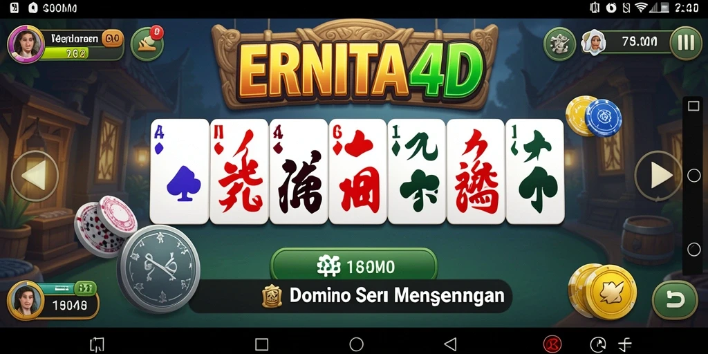 Tampilan gameplay utama ERNITA4D dengan tabel Domino yang seru.