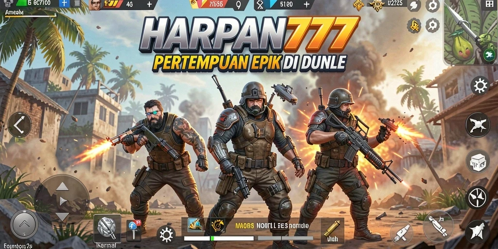 Tangkapan layar gameplay HARAPAN777 menampilkan aksi intens dan strategi di medan perang.