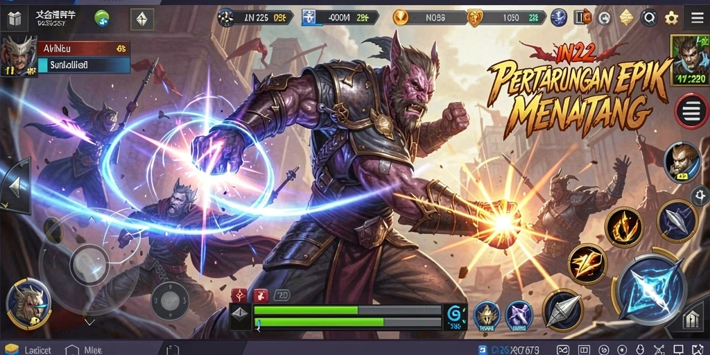 Gameplay aksi intens di IN22 dengan pertarungan yang mendebarkan.