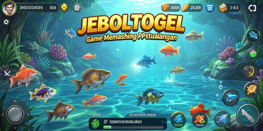 Tampilan gameplay JEBOLTOGEL dengan aktivitas memancing yang seru.