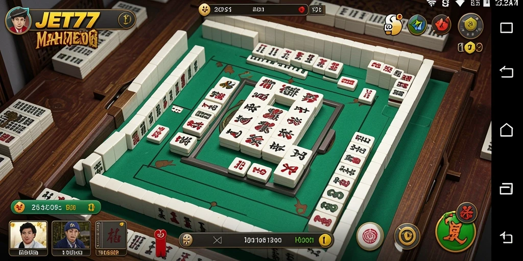 Tampilan gameplay seru dari JET77, menyajikan tantangan Mahjong menarik.