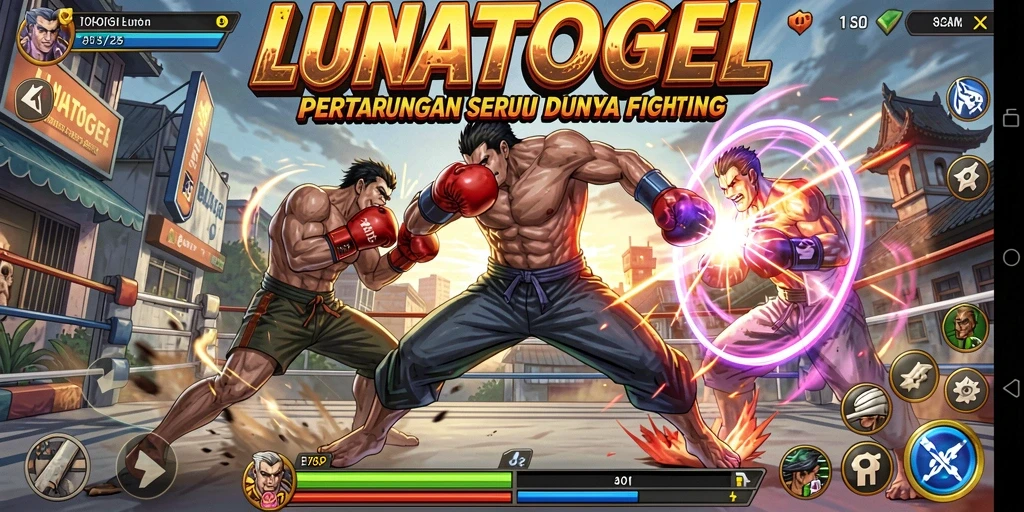 Tangkapan layar menampilkan aksi mendebarkan dalam pertandingan Fighting.