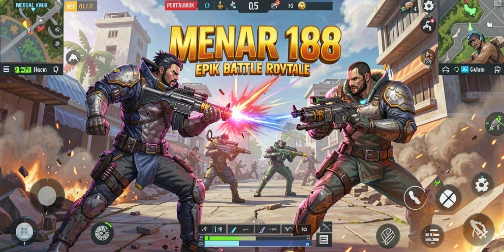 Gameplay intens MENARA188 dalam pertempuran Battle Royale.