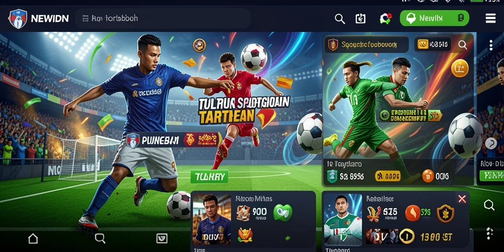 Tampilan utama aplikasi NEWIDN dengan berbagai opsi taruhan menarik.