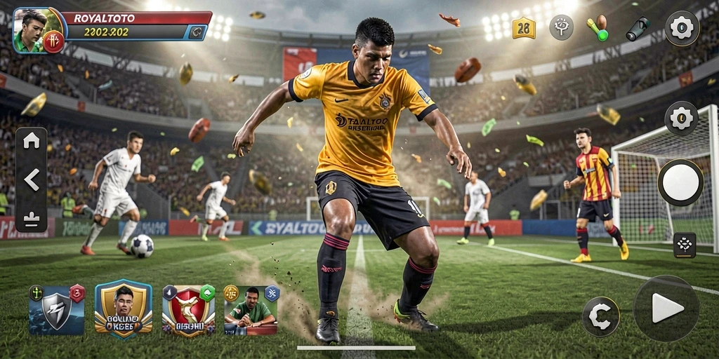 Tampilan gameplay seru dari ROYALTOTO dalam aksi olahraga.