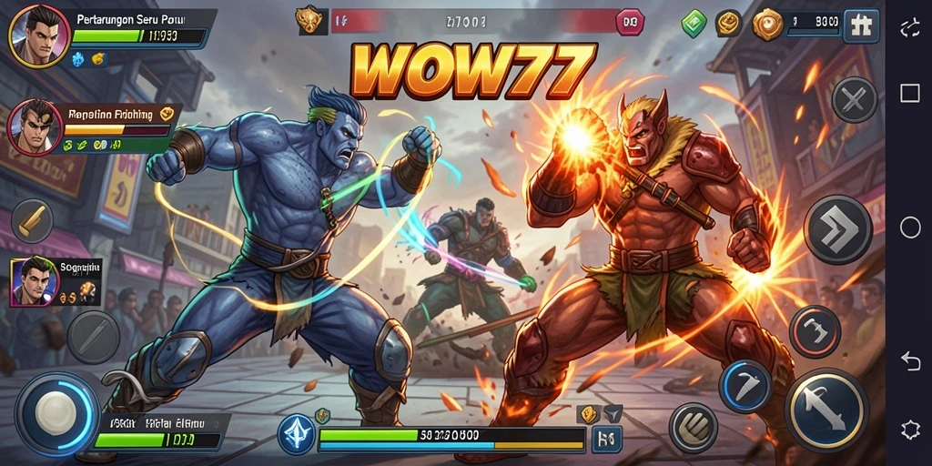 Tampilan gameplay WOW77 yang mendebarkan saat pertarungan berlangsung.