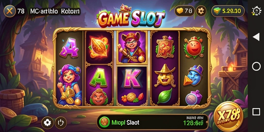 Tampilan gameplay menarik dari X78 yang menampilkan slot modern.